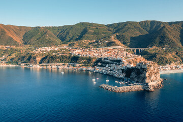 Aerial view of Chianalea. Scilla Calabria - obrazy, fototapety, plakaty