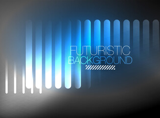 Bright neon color techno abstract background, shiny glowing neon lines in the dark background