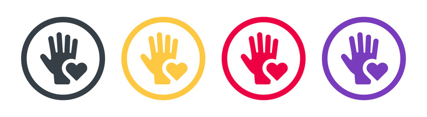 Volunteer and charity icons vector. Participation concept.