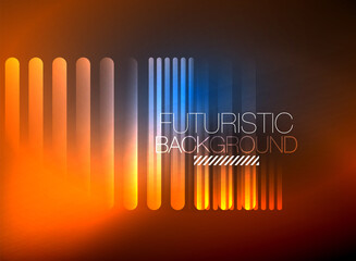 Bright neon color techno abstract background, shiny glowing neon lines in the dark background