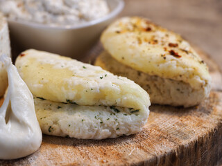 Farmer's natural goats milk cheese halloumi with spices