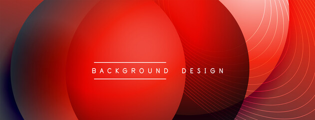 Gradient circles with shadows. Vector techno abstract background. Modern overlapping forms wallpaper background, design template