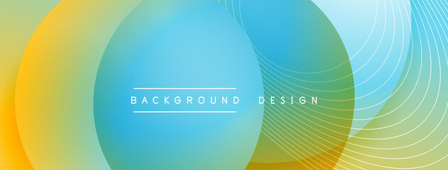 Gradient circles with shadows. Vector techno abstract background. Modern overlapping forms wallpaper background, design template