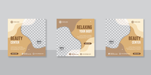 Creative concept social media template for beauty salon