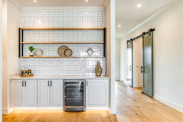 Home bar with shelves
