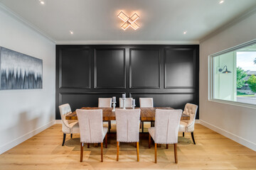 Black and white dining room 