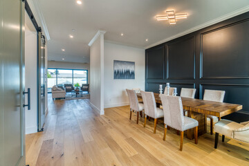 Black and white dining room 