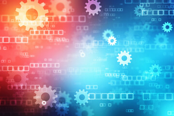 Data concept: Gears on digital background, Digital Abstract Technology Background
