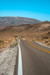 Empty infinite Road in the Desert in Death Valley, USA