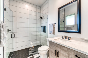 black and white bathroom