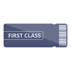 First class ai ticket icon. Cartoon of First class ai ticket vector icon for web design isolated on white background