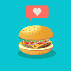 vector illustration with a burger