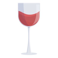 First class travel wine glass icon. Cartoon of First class travel wine glass vector icon for web design isolated on white background