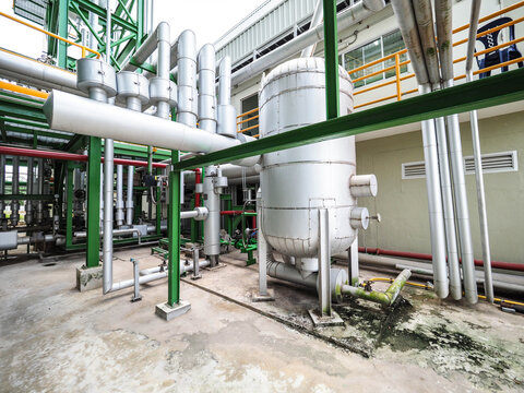 Blow down tank of boiler systems for common drain steam and water during normal operate or start up plant in Biomass Power Plant
