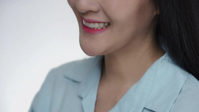 man wearing orthodontic silicone invisalign trainer. Mobile orthodontic appliance for dental correction. tooth whitening systems.