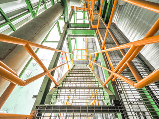 Ladder of step were used in power plant.