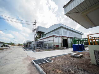 Fototapeta na wymiar Biomass power plant with industrial energy concept.