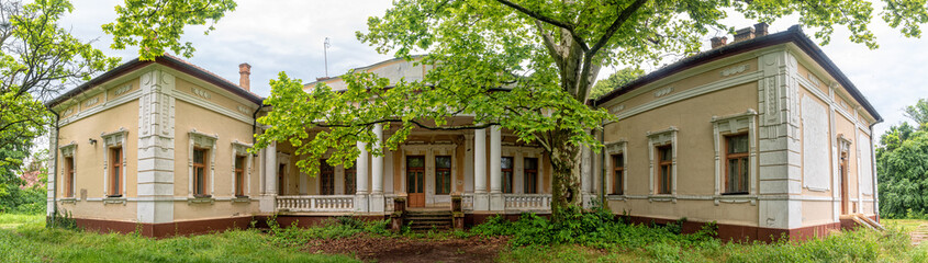 Fototapeta na wymiar Krivaja, Serbia - June 06, 2021: The Krivaja summer house was built at the end of the 19th century on the Krivaja farm for the landowner Balint Fernbach.