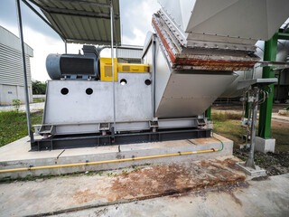 Forced Draft Fan pump in biomass power plant during construction.
