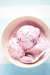 Forest fruit, raspberry, blackberry, blueberry ice cream
