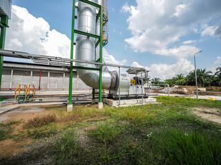 Forced Draft Fan pump in biomass power plant during construction.