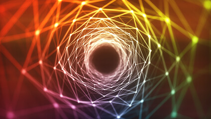 Abstract shapes tunel with plexus color