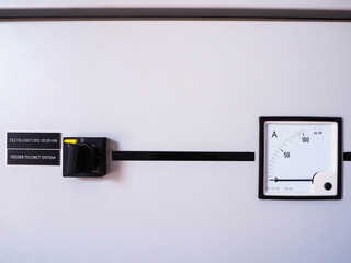 Electrical switchgear,Industrial electrical switch panel at substation in industrial zone at power plant with closed up high resolution 50M pixel concept which customer can use for large file.