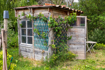 Pernes, France. 05-30-2021. Old garden's hut in the south of France.