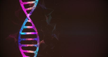 Concept dna animation background. 3D render turning molecule motion