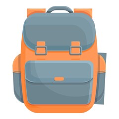 Hiking Backpack icon. Cartoon of Hiking Backpack vector icon for web design isolated on white background
