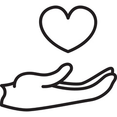 charity_hand hold love line icon