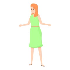 Woman in dress icon. Cartoon of Woman in dress vector icon for web design isolated on white background