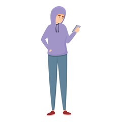 Guy in hoodie icon. Cartoon of Guy in hoodie vector icon for web design isolated on white background