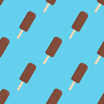 Ice cream seamless pattern. Delicious sweet desserts. Ice lolly. Abstract summer texture. Design for fabric, wallpaper, textile and decor.