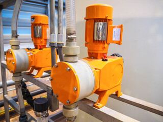 Pump and motor which popular to install with pipe in industrial such chemical, power plant, oil and gas.