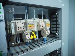 Breaker in control panel at power plant.