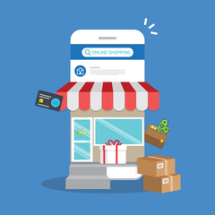 Fototapeta premium Smartphone Online Shopping 