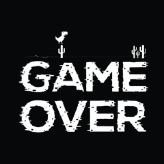 Game Over T-shirt and apparel design template
