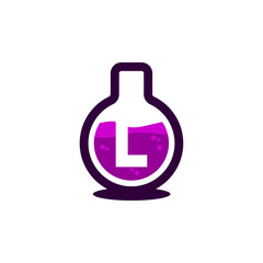 Laboratory Glass Color Icon Letter L