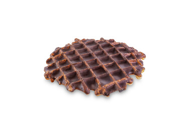 Chocolate waffles on a white isolated background
