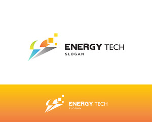 energy tech logo creative panel illustration sign symbol