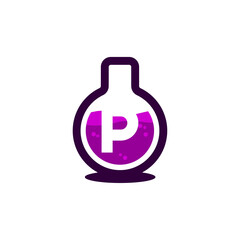 Laboratory Glass Color Icon Letter P