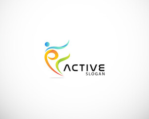 Obraz premium active logo abstract sport creative color logo