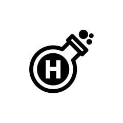 Vector Black Flask Logo Letter H