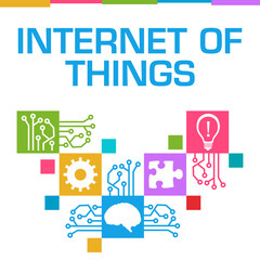 IoT - Internet Of Things Colorful Squares Symbols Circuit Elements 