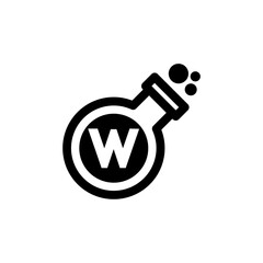 Vector Black Flask Logo Letter W