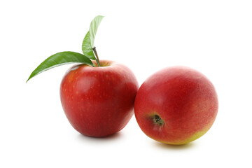Ripe red apples isolated on white background