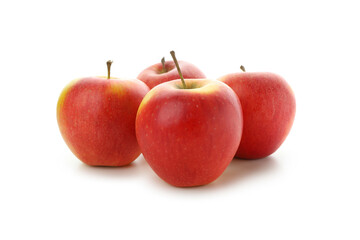 Ripe red apples isolated on white background