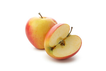 Tasty ripe apples isolated on white background
