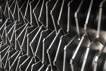 Fototapeta premium teeth of the sifting rotary bucket, background